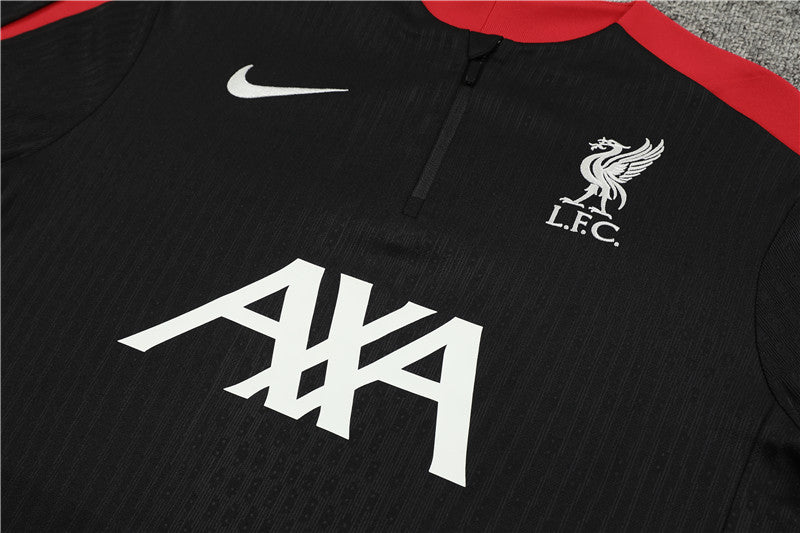 Liverpool Long Sleeve Training Suit - Black & Red