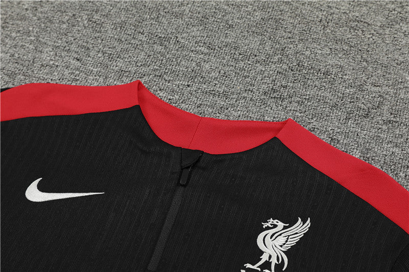 Liverpool Long Sleeve Training Suit - Black & Red