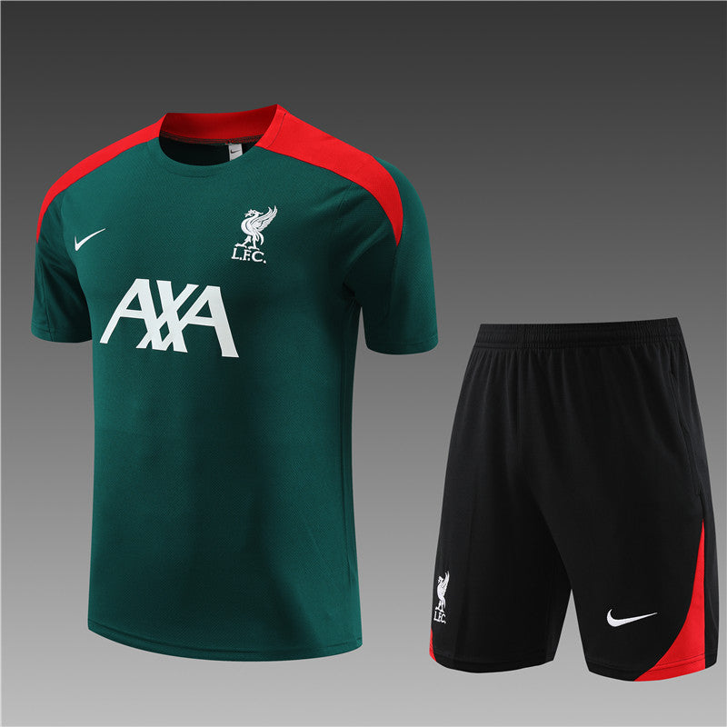 Liverpool Long Sleeve Training Suit - Dark Green, Black & Red