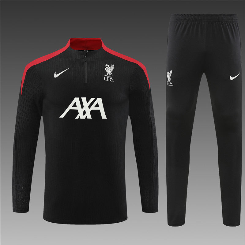 Liverpool Long Sleeve Training Suit - Black & Red