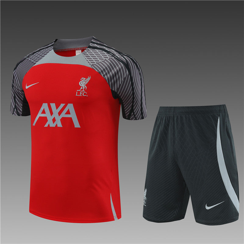 Liverpool Short Sleeve Training Suit - Grey, Black & Yellow